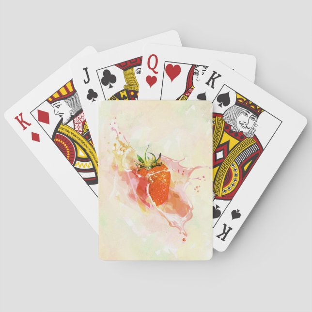 Jeu De Cartes Crème de fraise Splash ! Aquarelle (dos)