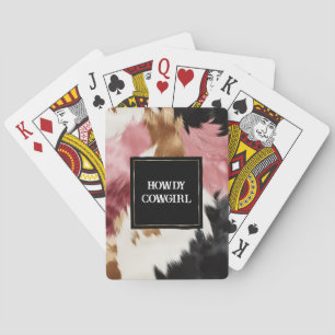 Jeu De Cartes Crème d'or rose noir vachette