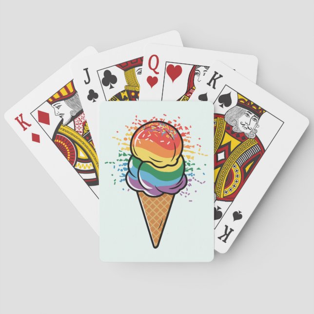 Jeu De Cartes Crème glacée Rainbow LGBTQ+ Pride (dos)