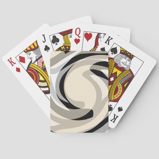 Jeu De Cartes Crème noire et gris (dos)