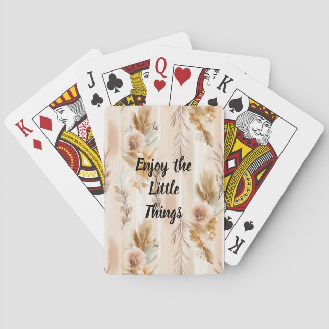 Jeu De Cartes Crème Rustique Floral Boho (dos)