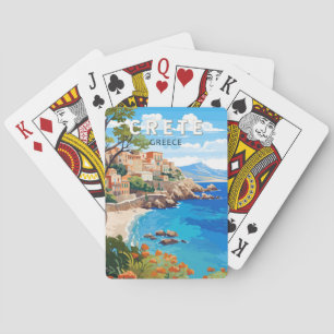 Jeu De Cartes Crète Grèce Travel Art Vintage