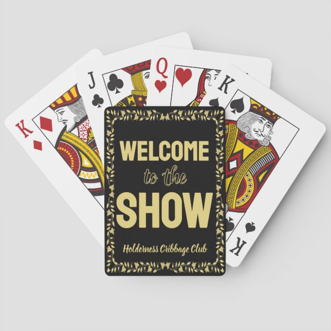 Jeu De Cartes Cribbage Welcome to the Show Personalized Gold (dos)