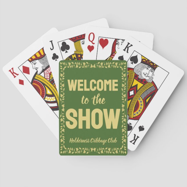 Jeu De Cartes Cribbage Welcome to the Show Personalized Green (dos)
