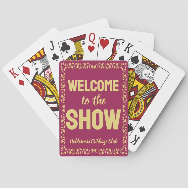 Jeu De Cartes Cribbage Welcome to the Show Personalized Pink (dos)