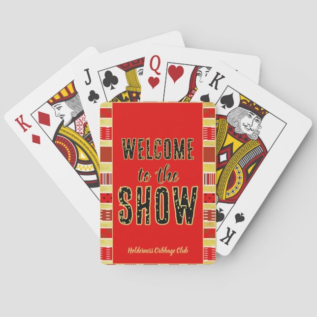 Jeu De Cartes Cribbage Welcome to the Show Personalized Red Gold (dos)