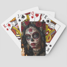 Crimson Rose Calavera – Jour des Morts élégant