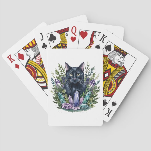 Jeu De Cartes Cristaux de chats noirs Jouer des cartes (dos)