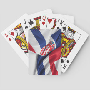Jeu De Cartes Croate drapeau texture soie