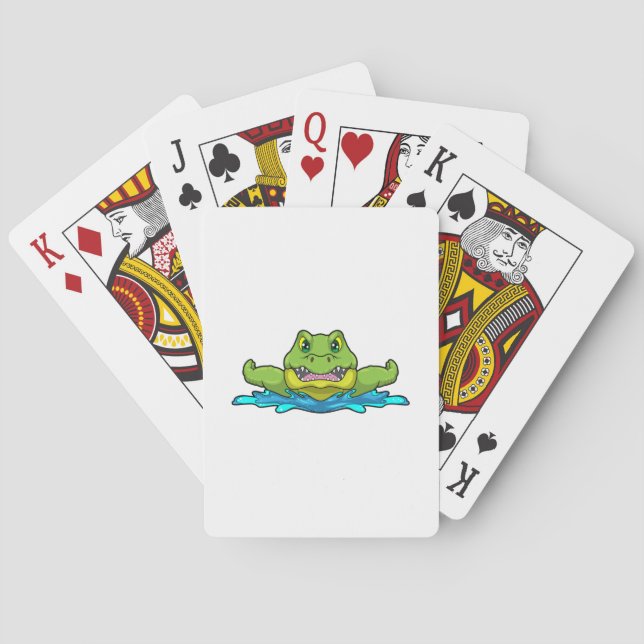 Jeu De Cartes Crocodile à nager dans l'eau (dos)