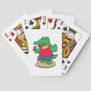 Jeu De Cartes Crocodile aux fleurs