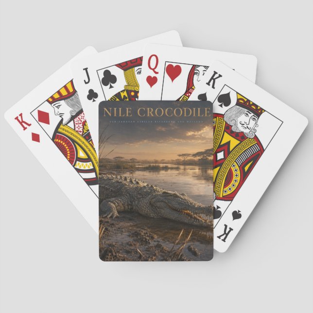 Jeu De Cartes Crocodile du Nil Rivière Africaine ANIMAUX (dos)