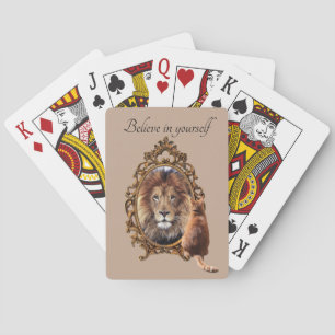 Jeu De Cartes Crois En Toi-Même   Lion Vintage Inspiration