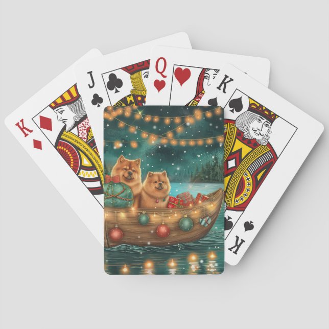 Jeu De Cartes Croisière festive de Noël du Chow Chow (dos)