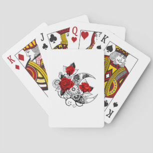 Jeu De Cartes Croissant mécanique avec roses rouges