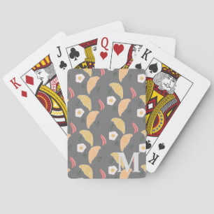 Jeu De Cartes Croissants de petit-déjeuner Brunch Œufs Bacon Mot