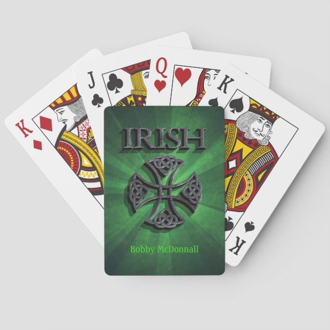 Jeu De Cartes Croix celtique irlandaise personnalisée (dos)