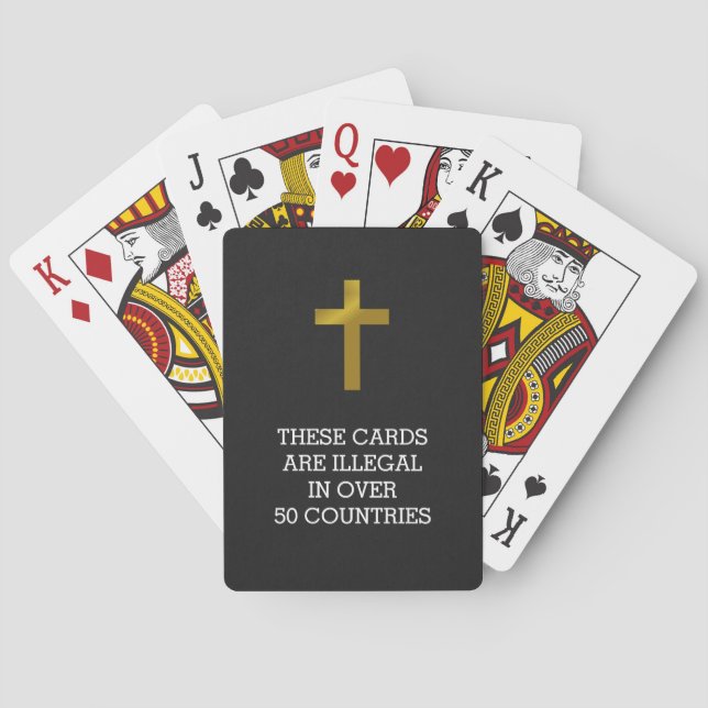 Jeu De Cartes Croix chrétienne - Illégale dans plus de 50 pays (dos)