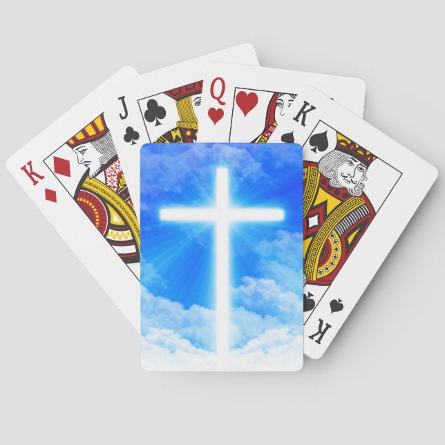 Jeu De Cartes Croix de lumière Jésus-Christ chrétien personnalis (dos)