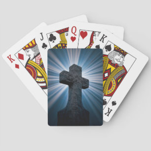 Jeu De Cartes Croix de pierre sur bleu