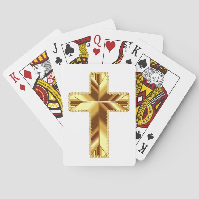 JEU DE CARTES CROIX SAINTE EN OR (dos)