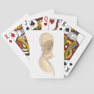 Jeu De Cartes Croquis de mode Flapper - Femme avec Écharpe
