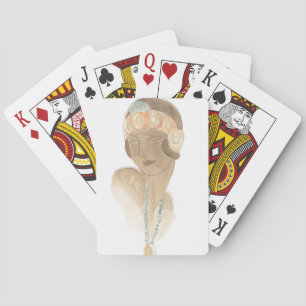 Jeu De Cartes Croquis de mode Flapper - Femme avec pièce à cheve