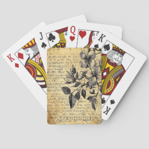 Jeu De Cartes Croquis floral rustique avec calligraphie - âge (1