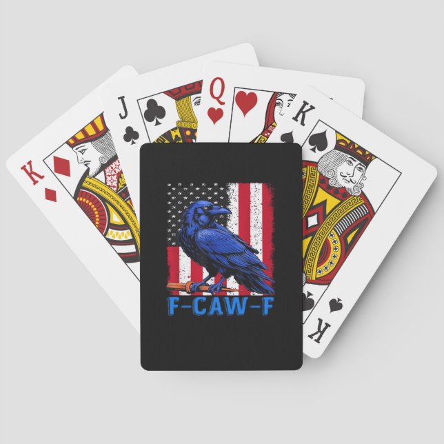 Jeu De Cartes Crow Raven Funny F-Caw-F Minimal Clean (dos)