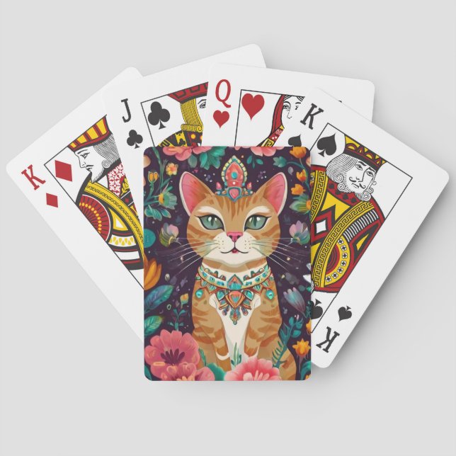 Jeu De Cartes Crowned Bejewelled Cat (dos)