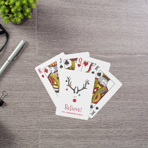 Jeu De Cartes Croyez moderne drôle rennes de Noël blanc