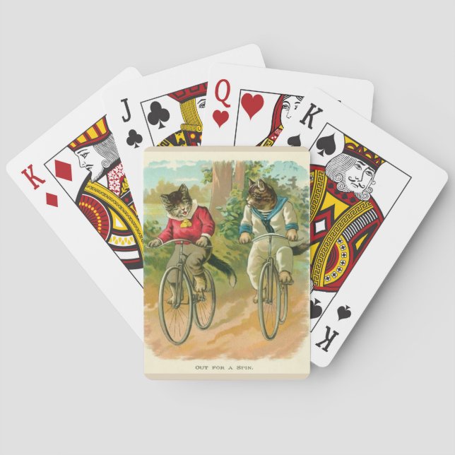 Jeu De Cartes Cru - chats sur des bicyclettes (dos)