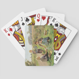 Jeu De Cartes Cueillette de fleurs (huile sur toile)