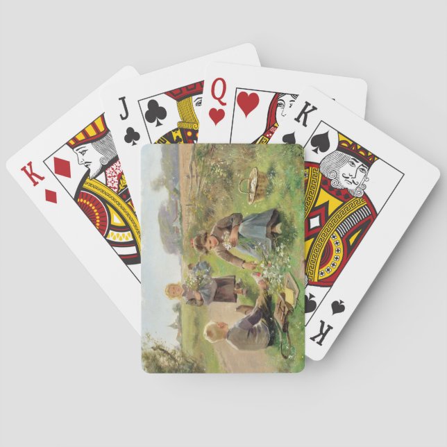 Jeu De Cartes Cueillette de fleurs (huile sur toile) (dos)