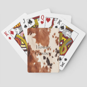 Jeu De Cartes Cuir de vache Noël Sud-Ouest Crème Marron