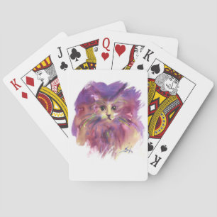 JEU DE CARTES CUISINE POURPUE, PORTRAIT DE CAT DE CUISINE