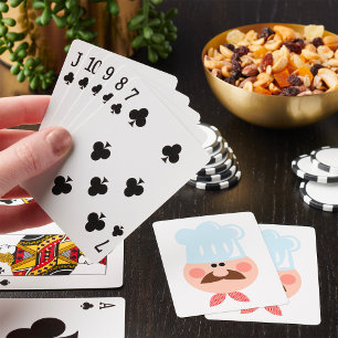 Jeu De Cartes Cuisinier Italien avec Moustache et Chapeau