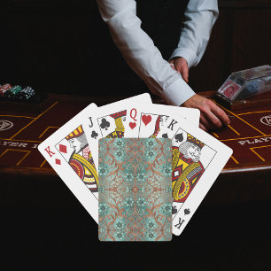 Jeu De Cartes Cuivre Turquoise Floral