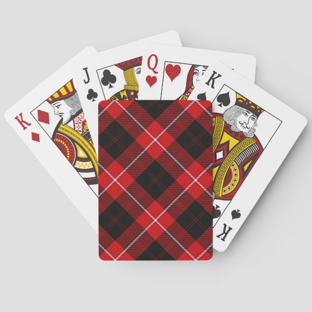 Jeu De Cartes Cunningham Tartan rouge noir (dos)