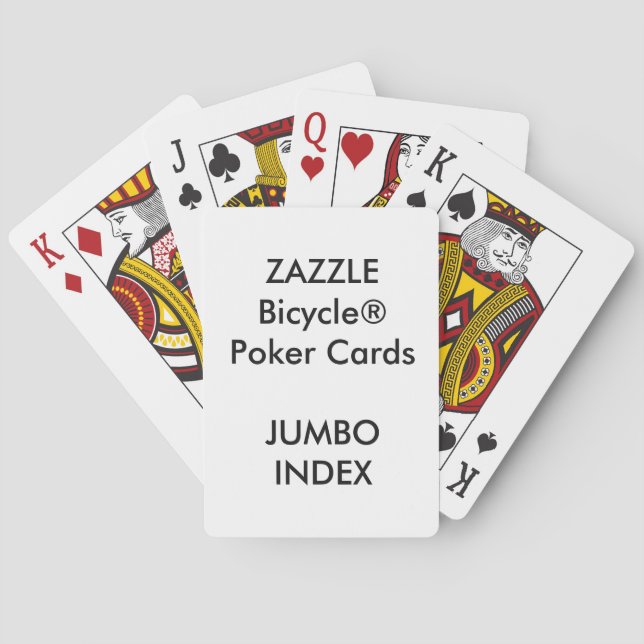 Jeu De Cartes Custom Bicycle® Poker Playing Cards JUMBO INDEX (dos)