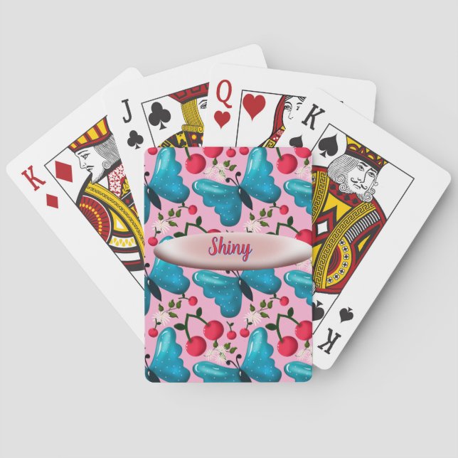 Jeu De Cartes Custom butterfly floral pattern gift  (dos)