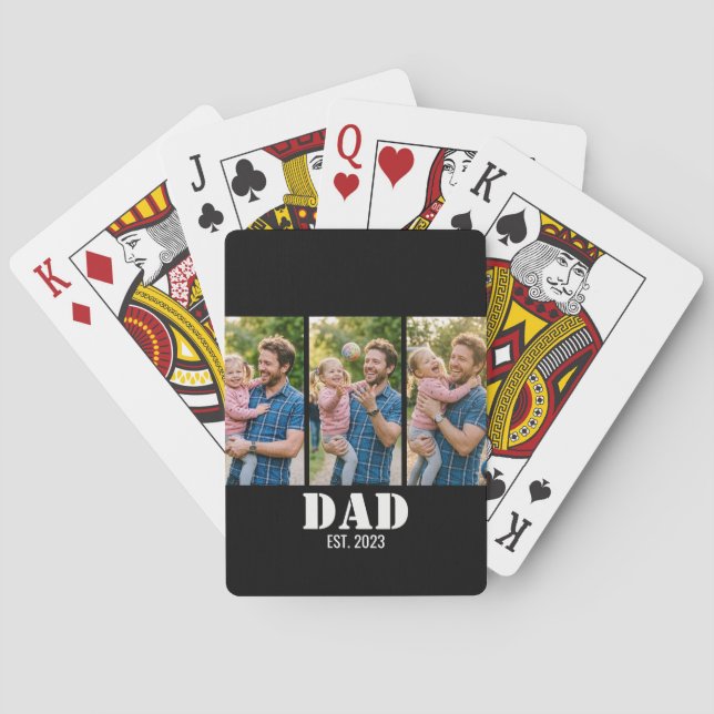 Jeu De Cartes Custom Dad Est. Year Photo  3-Picture Keepsake (dos)