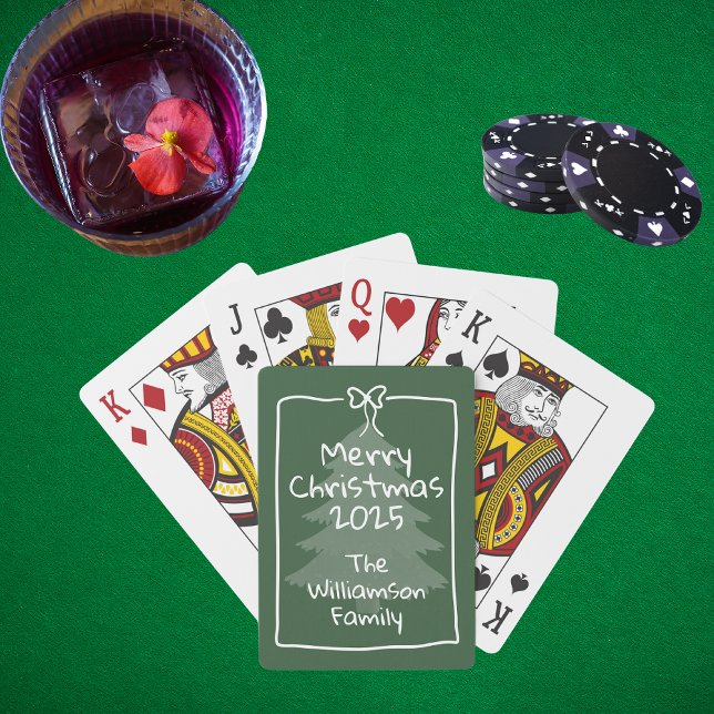 Jeu De Cartes Custom Green Whimsical Doodle Christmas Gift  (Créateur téléchargé)