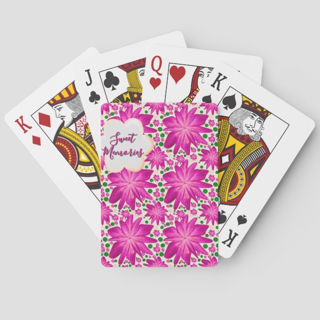 Jeu De Cartes Custom Hot Pink Floral Seamless Pattern  (dos)