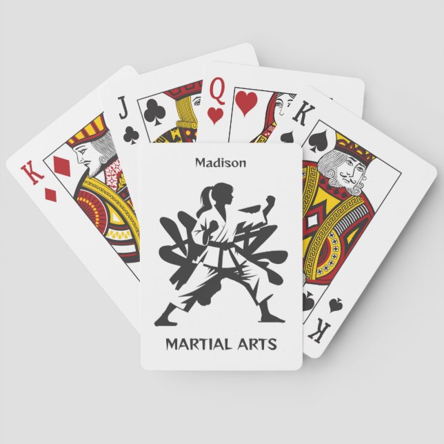 Jeu De Cartes Custom Name, Text & Color Martial Arts (dos)