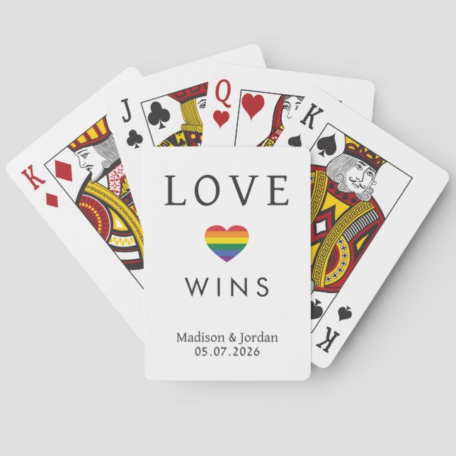 Jeu De Cartes Custom Names / Text Rainbow LOVE (dos)