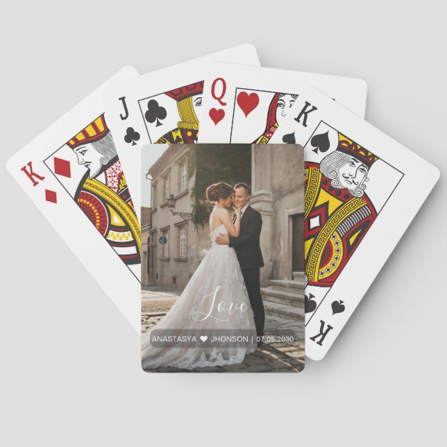Jeu De Cartes Custom Photo Love script Mariage faveurs Poker Car (dos)