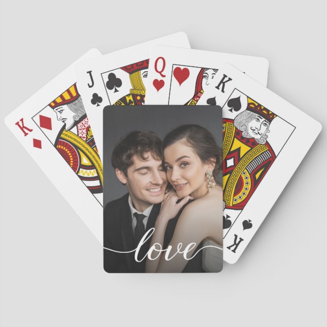 Jeu De Cartes Custom Photo Love script Valentine's day Simple (dos)