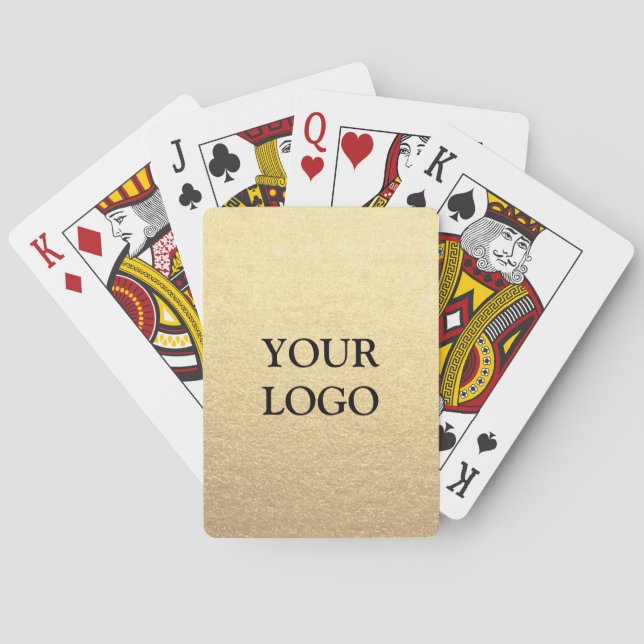 Jeu De Cartes Custom Simple Clean Gold Business Votre logo ici (dos)