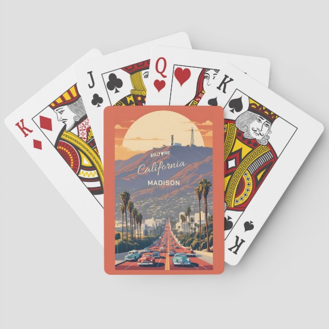 Jeu De Cartes Custom Text Hollywood California (dos)